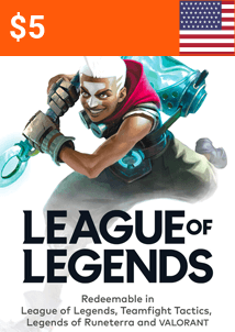 5 USD League Of Legends Gift Card (USA)